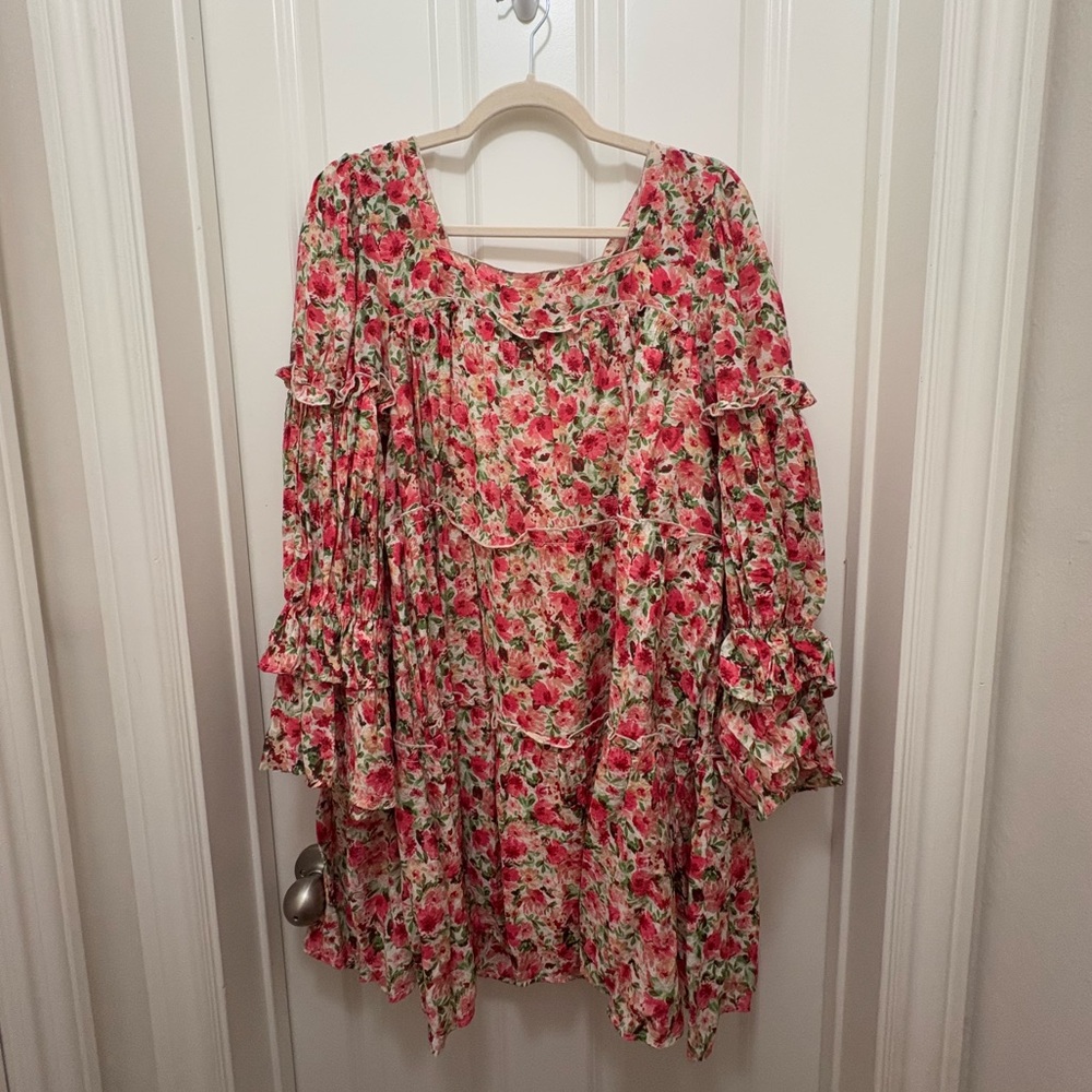 Moon River Pink Floral Dress